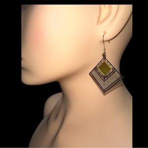 Filigree Square Wire Hook Earrings